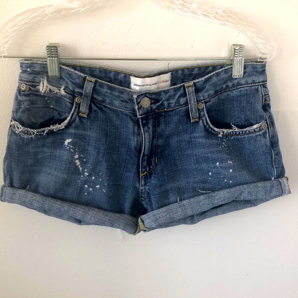 Paper Denim & Cloth‎ Ripper Distressed Denim Shorts Sz 28 - EUC